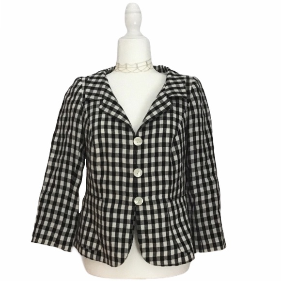 Botondi Milano Checkered Linen Blazer Jacket - Picture 10 of 11